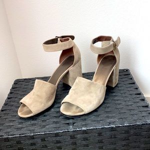 Grey Suede Block Heel